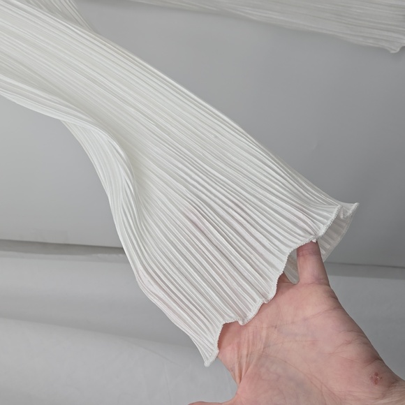 Shirt Pleated Two Piece Set Loose High Waist Wide Leg Pants Suit Casual … - Picture 6 of 14